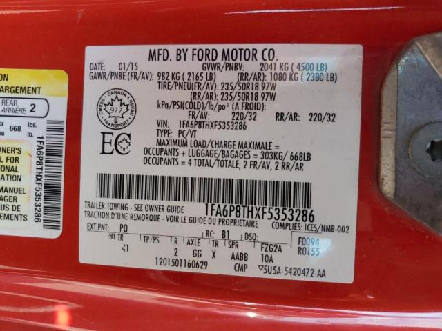 Photo 10 from auction – 2015 FORD MUSTANG with VIN 1FA6P8THXF5353286