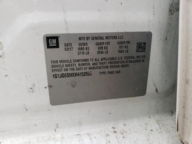 Photo 10 from auction – 2017 CHEVROLET SONIC with VIN 1G1JG6SHXH4152693