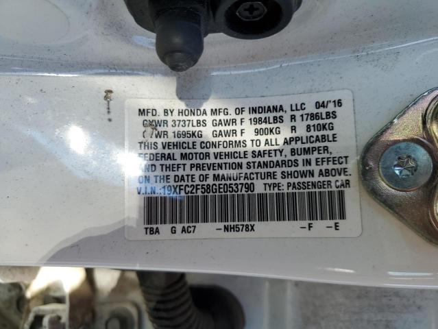 Photo 10 from auction – 2016 HONDA CIVIC LX with VIN 19XFC2F58GE053790