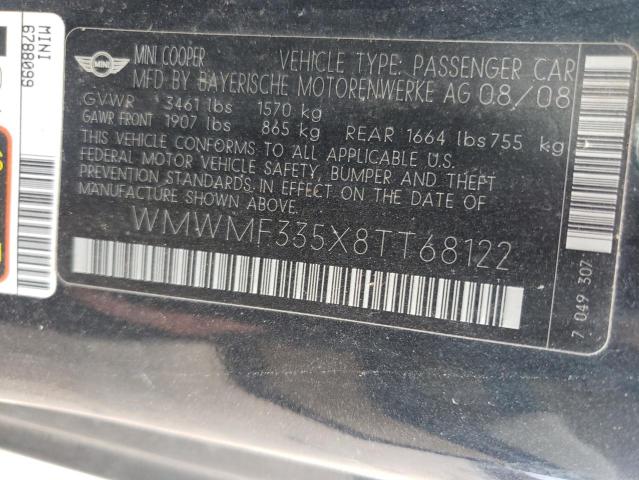 Photo 10 from auction – 2008 MINI COOPER with VIN WMWMF335X8TT68122