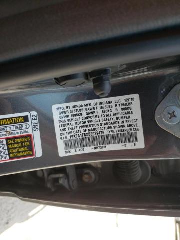 Photo 10 from auction – 2011 HONDA CIVIC EX with VIN 19XFA1F8XBE029476