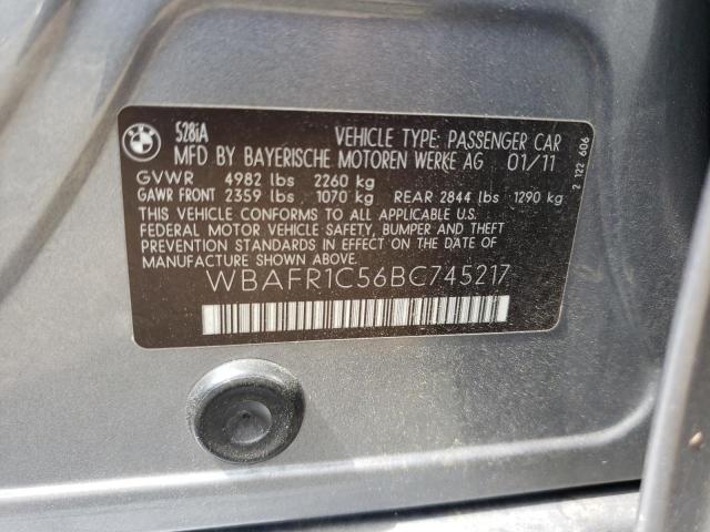 Photo 10 from auction – 2011 BMW 528 I with VIN WBAFR1C56BC745217