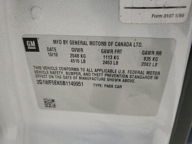Photo 10 from auction – 2011 CHEVROLET IMPALA LS with VIN 2G1WF5EK6B1149951