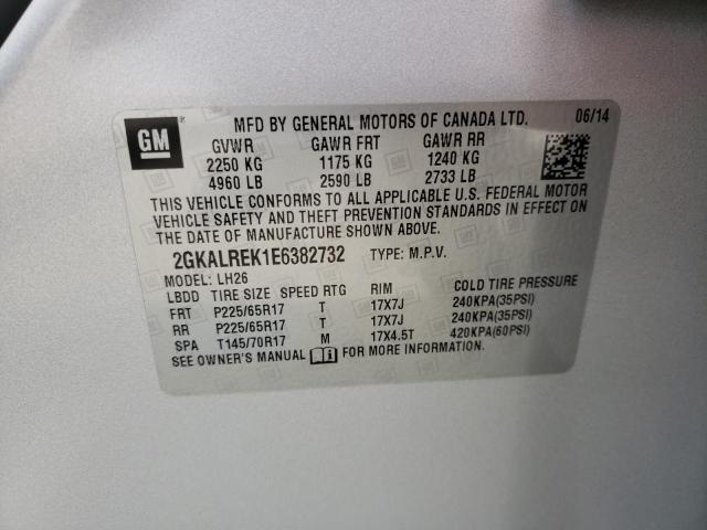 Photo 10 from auction – 2014 GMC TERRAIN SL with VIN 2GKALREK1E6382732
