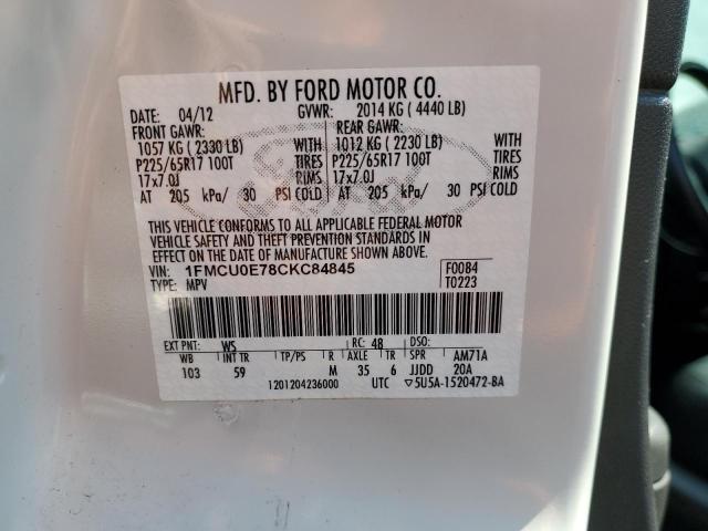 Photo 10 from auction – 2012 FORD ESCAPE LIM with VIN 1FMCU0E78CKC84845