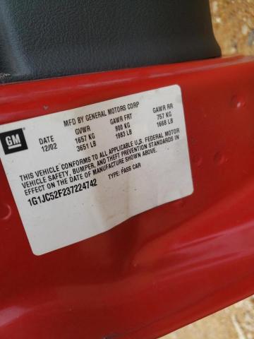 Photo 10 from auction – 2003 CHEVROLET CAVALIER with VIN 1G1JC52F237224742