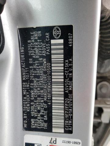 صورة رقم 10 من المزاد - 2012 TOYOTA CAMRY BASE مع VIN 4T1BF1FK4CU010500