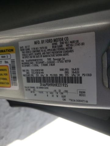 Photo 10 from auction – 2017 FORD FUSION SE with VIN 3FA6P0H90HR321935