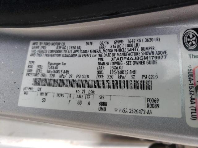 Photo 10 from auction – 2016 FORD FIESTA S with VIN 3FADP4AJ8GM179977