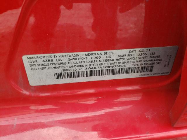 Photo 10 from auction – 2011 VOLKSWAGEN JETTA TDI with VIN 3VWML7AJ7BM675205