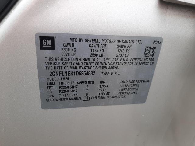 Photo 10 from auction – 2013 CHEVROLET EQUINOX LT with VIN 2GNFLNEK1D6254832