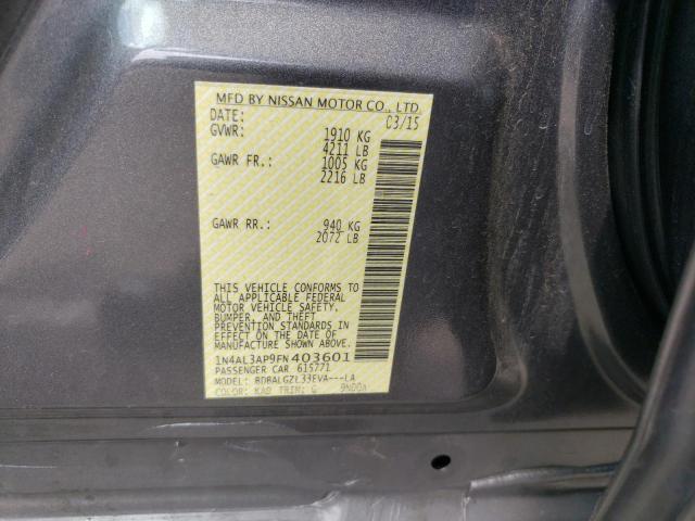 Photo 10 from auction – 2015 NISSAN ALTIMA 2.5 with VIN 1N4AL3AP9FN403601