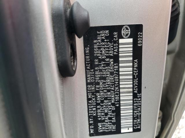 Photo 10 from auction – 2004 TOYOTA CAMRY LE with VIN 4T1BE32K14U877181