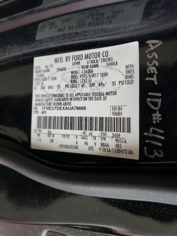 Photo 10 from auction – 2010 FORD EXPLORER X with VIN 1FMEU7DEXAUA78669