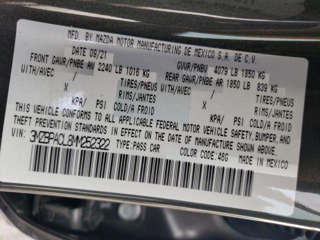 Photo 10 from auction – 2021 MAZDA 3 PREFERRE with VIN 3MZBPACL8MM252322