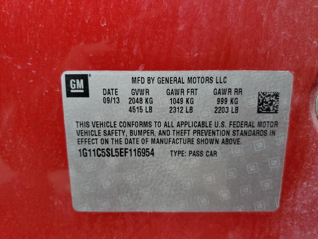 Photo 10 from auction – 2014 CHEVROLET MALIBU 1LT with VIN 1G11C5SL5EF116954