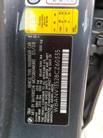 Photo 10 from auction – 2008 BMW 528 XI with VIN WBANV13528CZ60335