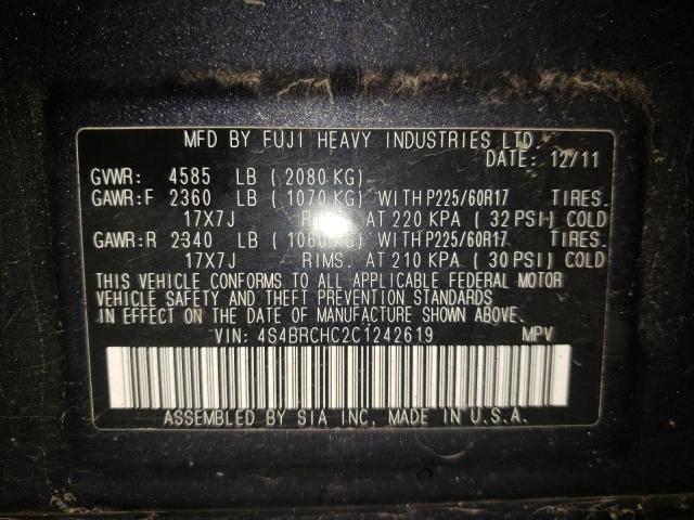 Снимка 10 от търг – 2012 SUBARU OUTBACK 2. с VIN 4S4BRCHC2C1242619