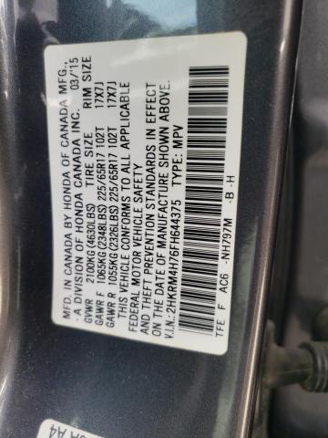Photo 10 from auction – 2015 HONDA CR-V EXL with VIN 2HKRM4H76FH644375