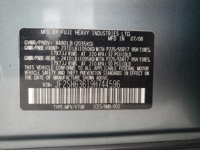 Photo 10 from auction – 2009 SUBARU FORESTER 2 with VIN JF2SH63619H744596