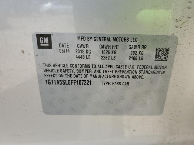 Photo 10 from auction – 2015 CHEVROLET MALIBU LS with VIN 1G11A5SL6FF107221