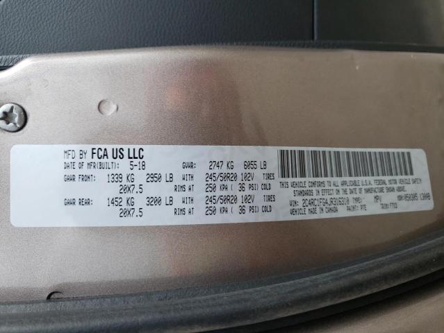 Photo 10 from auction – 2018 CHRYSLER PACIFICA T with VIN 2C4RC1FG4JR316310