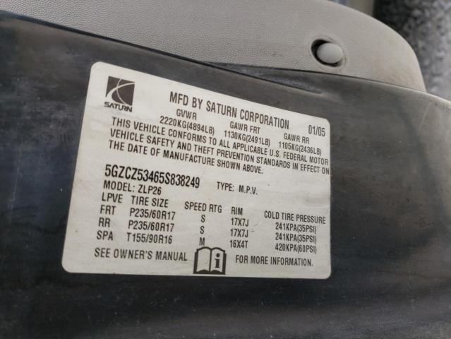 Photo 10 from auction – 2005 SATURN VUE with VIN 5GZCZ53465S838249