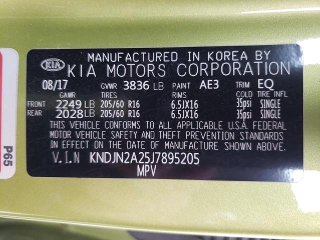 Photo 10 from auction – 2018 KIA SOUL with VIN KNDJN2A25J7895205
