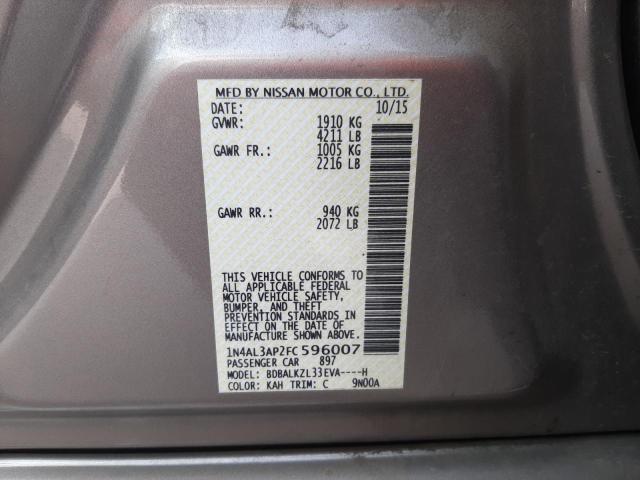 Photo 10 from auction – 2015 NISSAN ALTIMA 2.5 with VIN 1N4AL3AP2FC596007