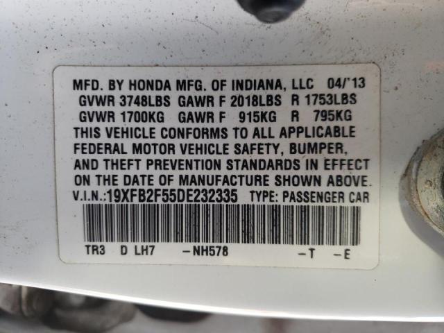 Photo 10 from auction – 2013 HONDA CIVIC LX with VIN 19XFB2F55DE232335