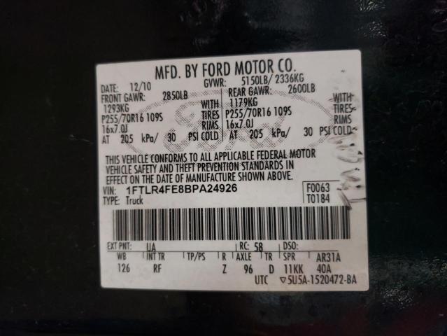 Photo 10 from auction – 2011 FORD RANGER SUP with VIN 1FTLR4FE8BPA24926