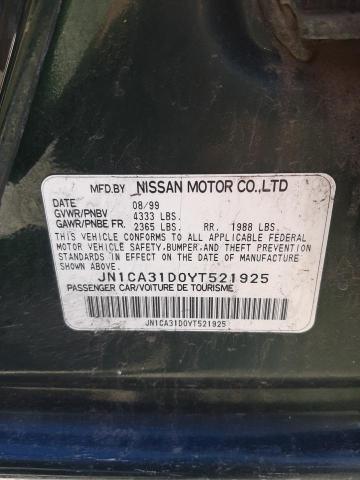 Photo 10 from auction – 2000 NISSAN MAXIMA GLE with VIN JN1CA31D0YT521925