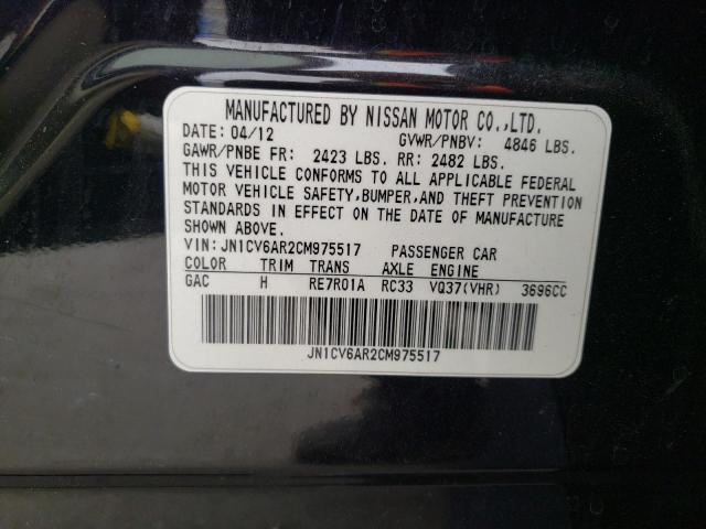 Photo 10 from auction – 2012 INFINITI G37 with VIN JN1CV6AR2CM975517