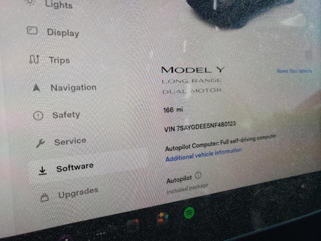 Photo 8 from auction – 2022 TESLA MODEL Y with VIN 7SAYGDEE5NF480123