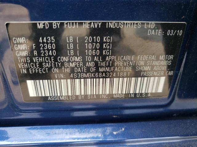 Photo 10 from auction – 2010 SUBARU LEGACY 2.5 with VIN 4S3BMBK68A3241881