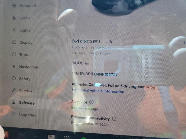 Photo 8 from auction – 2022 TESLA MODEL 3 with VIN 5YJ3E1EB4NF189727