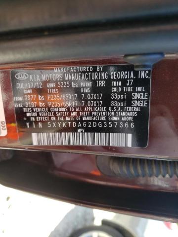 Photo 10 from auction – 2013 KIA SORENTO LX with VIN 5XYKTDA62DG357366