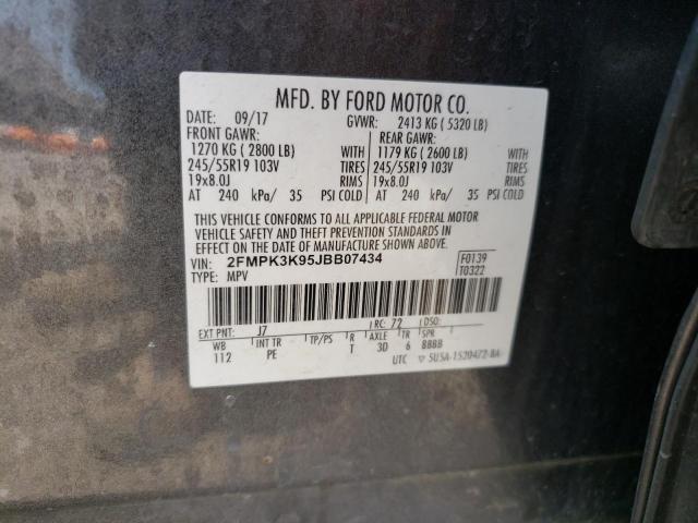 Photo 10 from auction – 2018 FORD EDGE TITAN with VIN 2FMPK3K95JBB07434