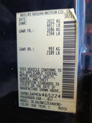 Photo 10 from auction – 2012 NISSAN ALTIMA SR with VIN 1N4BL2AP4CN465224