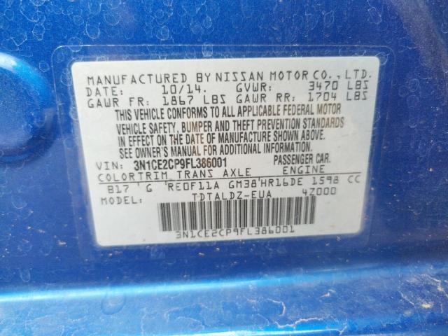 Photo 10 from auction – 2015 NISSAN VERSA NOTE with VIN 3N1CE2CP9FL386001