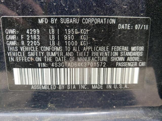 Photo 10 from auction – 2019 SUBARU IMPREZA PR with VIN 4S3GTAD64K3701572