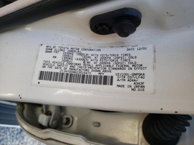 Zdjęcie 10 z aukcji – 2002 LEXUS LX 470 z VIN JTJHT00W623516473