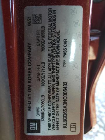 Photo 10 from auction – 2022 CHEVROLET SPARK 1LT with VIN KL8CD6SA3NC006433