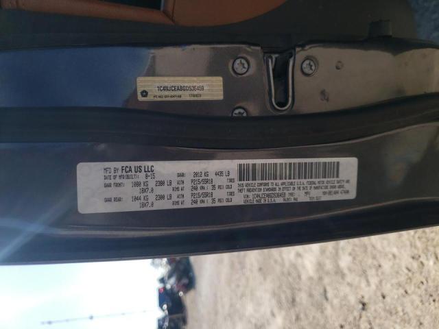 Photo 10 from auction – 2016 JEEP COMPASS LA with VIN 1C4NJCEA8GD536459
