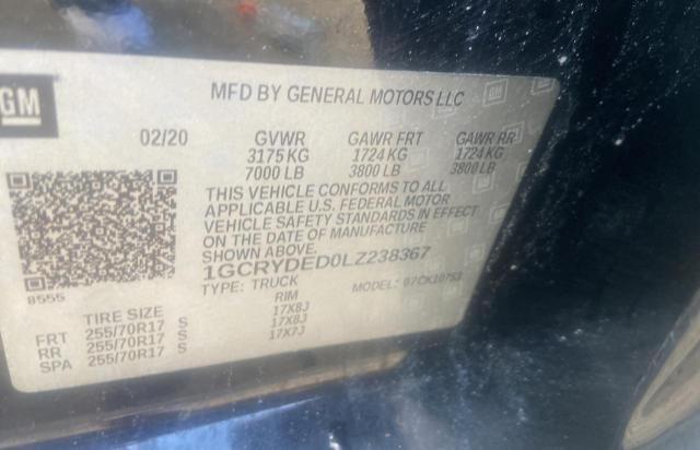 Photo 10 from auction – 2020 CHEVROLET SILVERADO with VIN 1GCRYDED0LZ238367