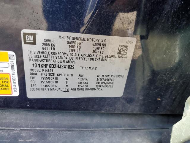 Photo 10 from auction – 2017 CHEVROLET TRAVERSE L with VIN 1GNKRFKD3HJ241839