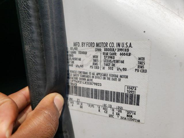 Photo 10 from auction – 2002 FORD F250 SUPER with VIN 1FTNX21LX2EB79823