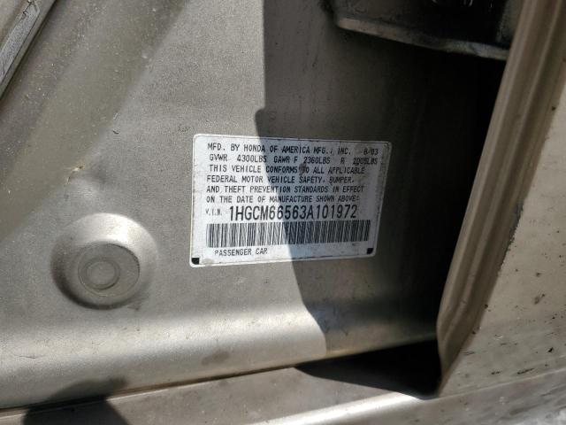 Photo 10 from auction – 2003 HONDA ACCORD EX with VIN 1HGCM66563A101972