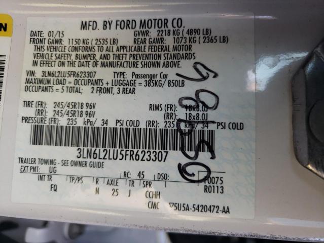 Photo 10 from auction – 2015 LINCOLN MKZ HYBRID with VIN 3LN6L2LU5FR623307