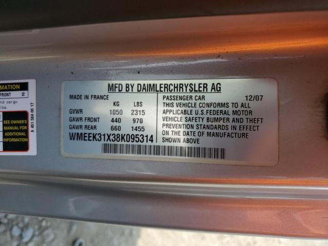 Photo 10 from auction – 2008 SMART FORTWO PAS with VIN WMEEK31X38K095314